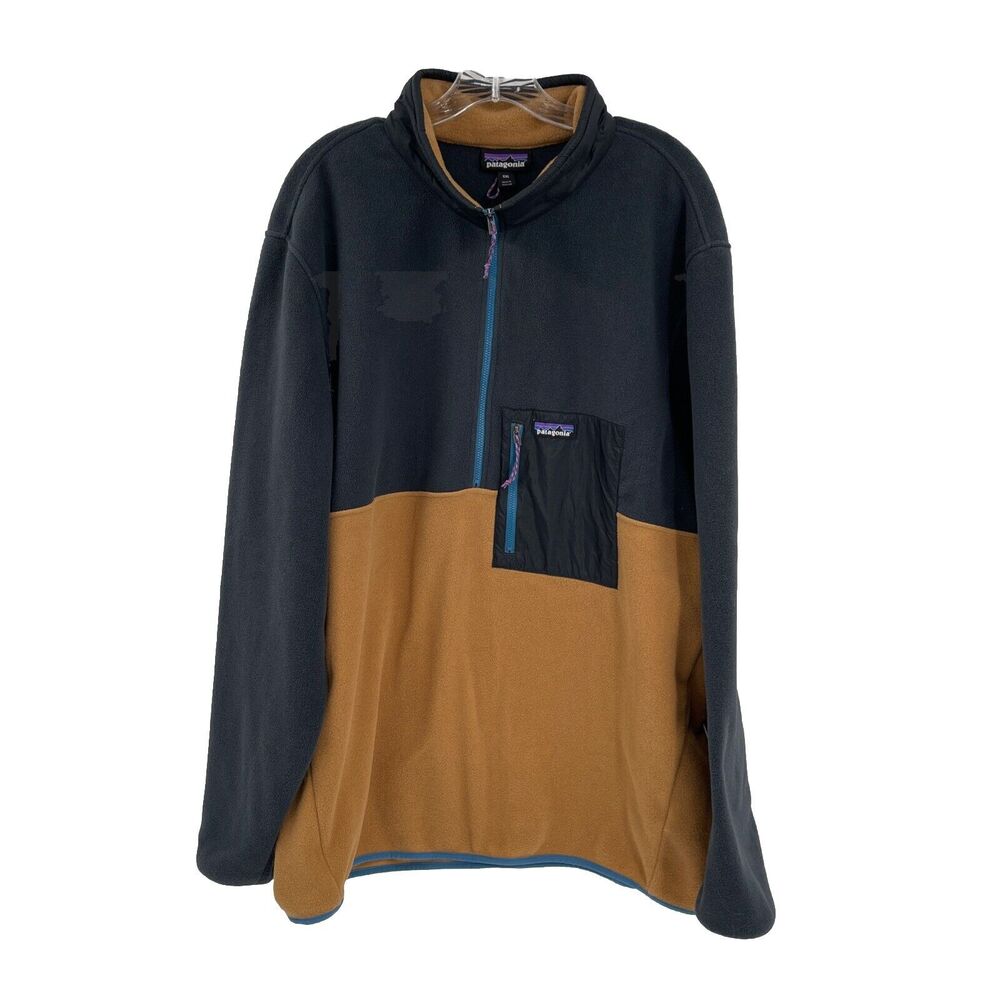 Patagonia Microdini Half Zip Pullover Mens XXL Black‎ Brown Style 26200